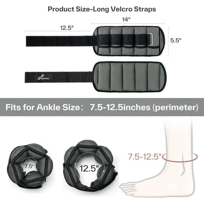 Adjustable Ankle Weights 1 Pair for Women Men