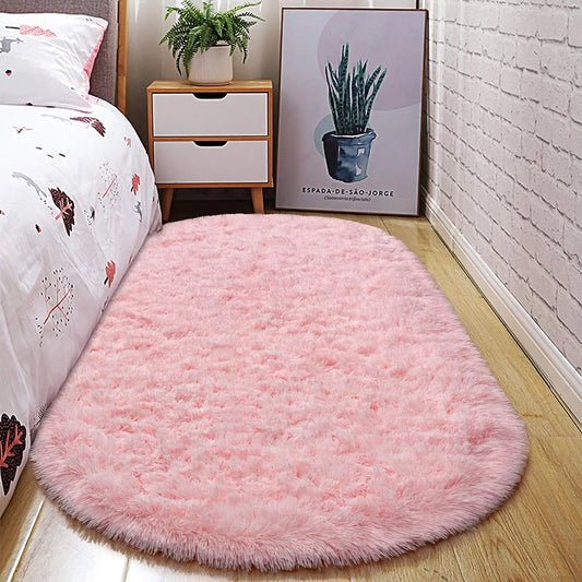 2.6 x 5.3ft Oval Fluffy Ultra Soft Area Rugs