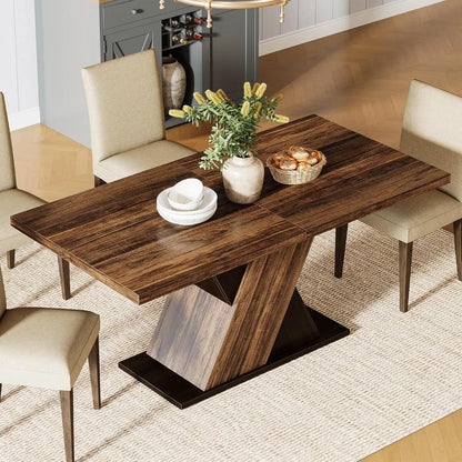 55-Inch Farmhouse Dining Table for 4 people