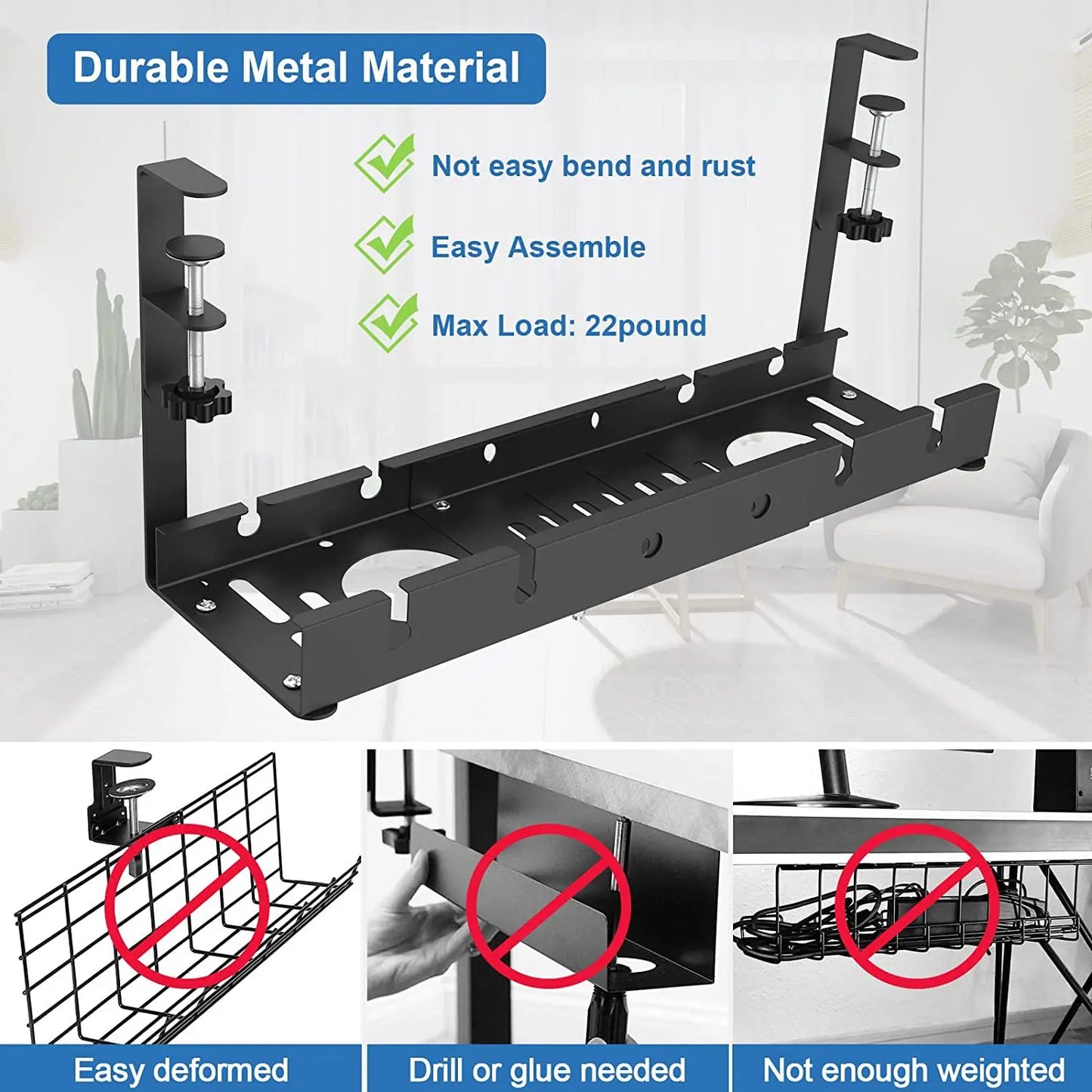 Telescopic Under Table Storage Rack Organizer
