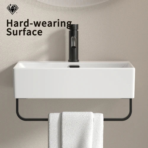 Small Wall Mount Bathroom Sink with Faucet Hole