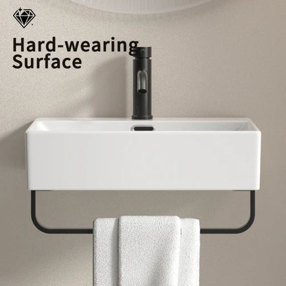 Small Wall Mount Bathroom Sink with Faucet Hole
