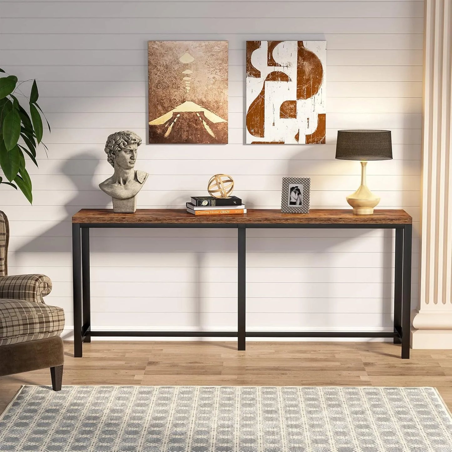70.9-inch Extra Long Console Table Easy Assembly