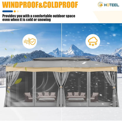 12x20 Outdoor Gazebo with Double Ventilated Roof