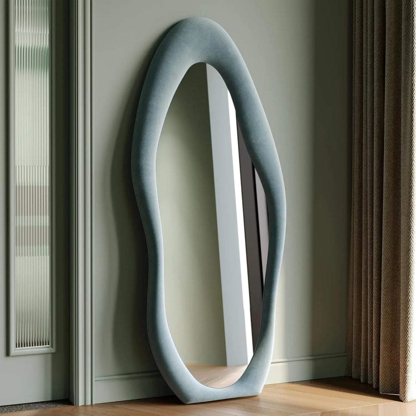 63x24 inch full-length mirror, irregular wave mirror