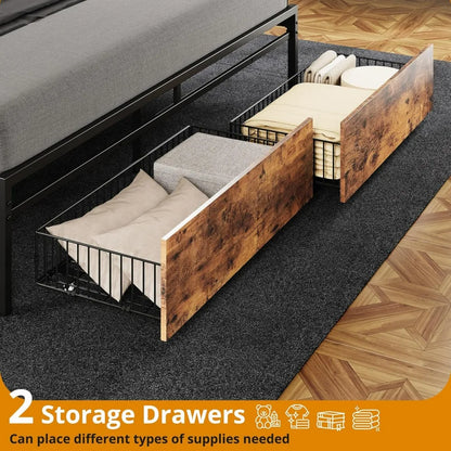 "California king platform bed frame with Headboard