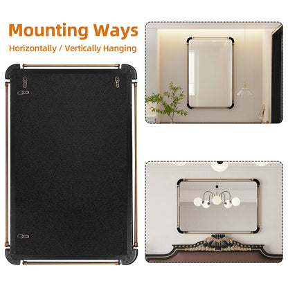 90CM Farmhouse Vintage Wall Mounted Mirror