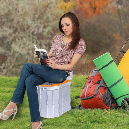 Folding Portable Potty Car Toilet With 15 Trash Bags