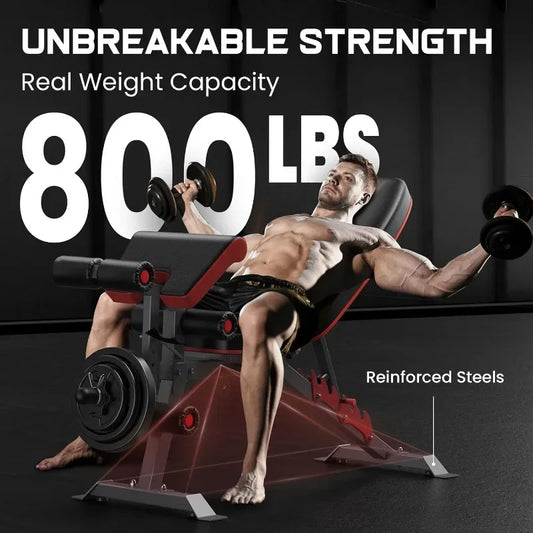 800lbs Adjustable Workout Bench with Leg Extension