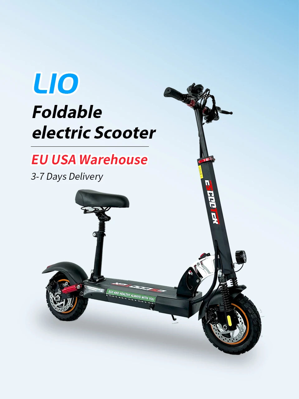 10-Inch Wheels Dual Suspension Foldable Electric Scooter
