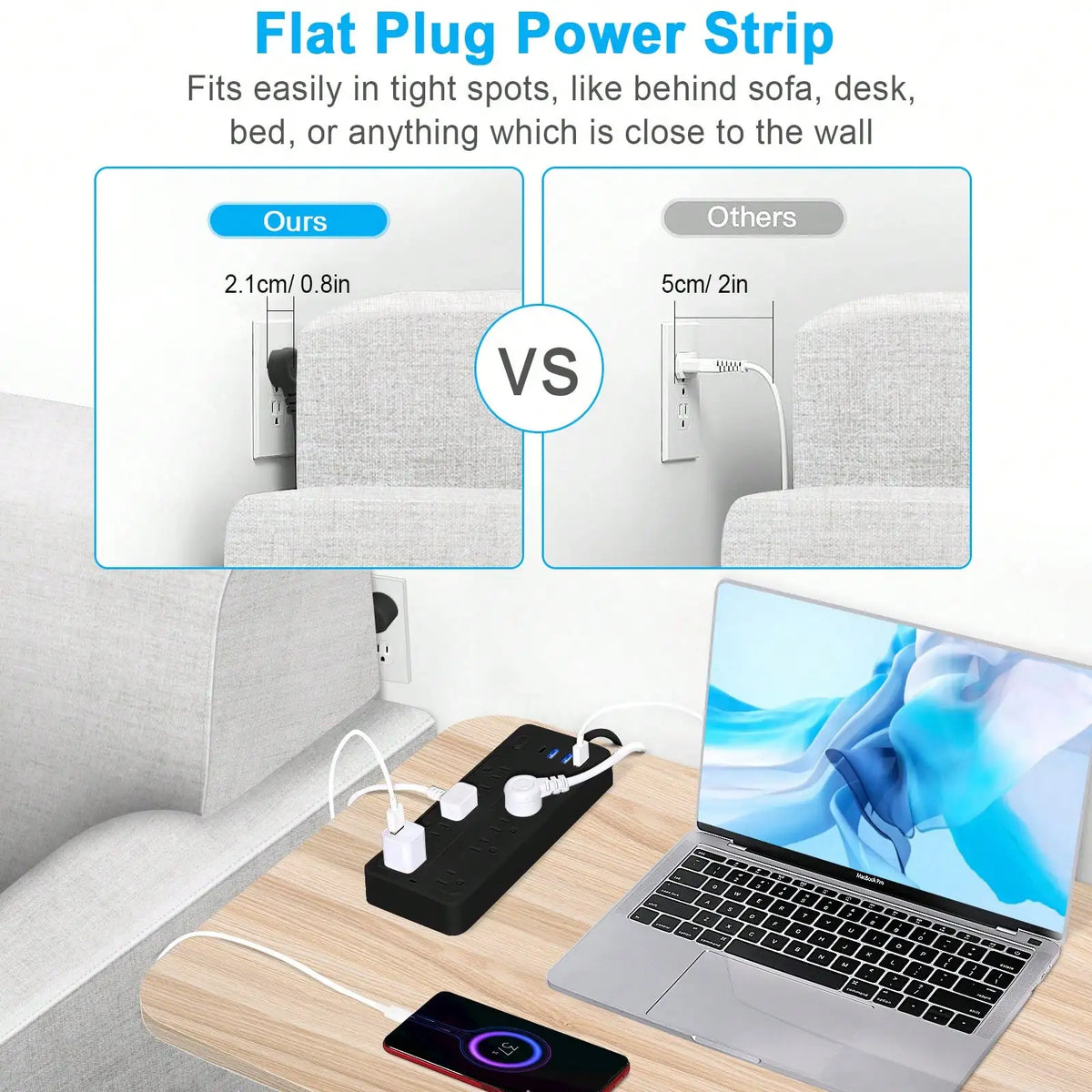 Power Strip Surge Protector 14 in 1 Multi Outlet Extender