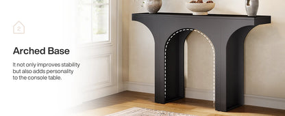 47-Inch Modern Black Console Table for Entryway