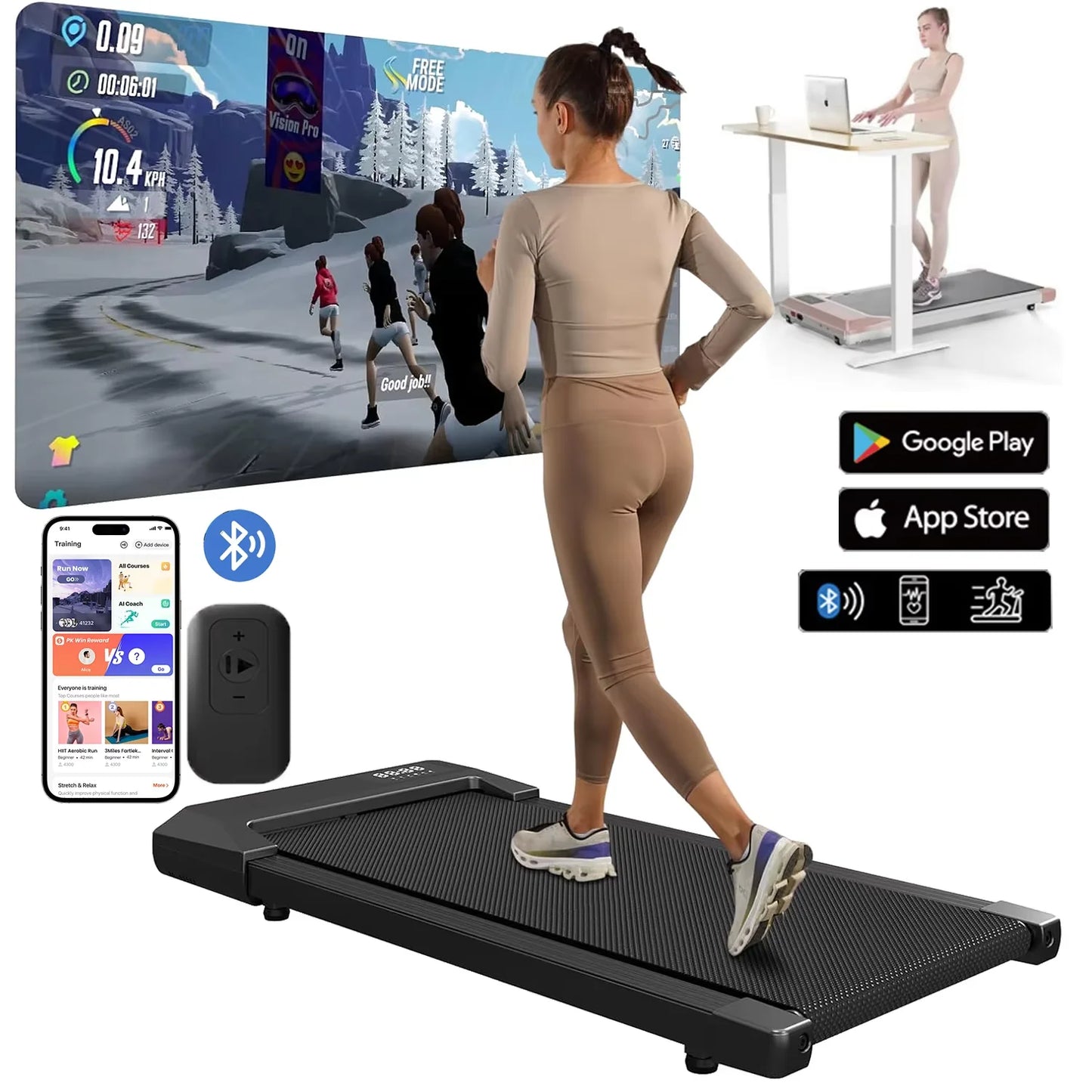 2.5HP Treadmills 2in1 Walking Running Fitness Exercise Machine