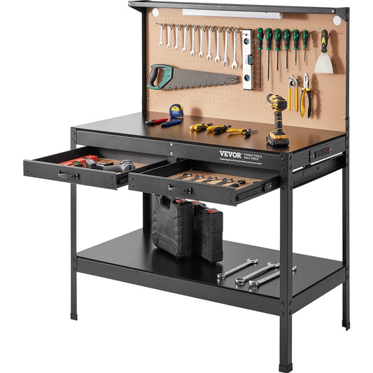 2000lbs Hardwood Workbench for Garage Office Workshop