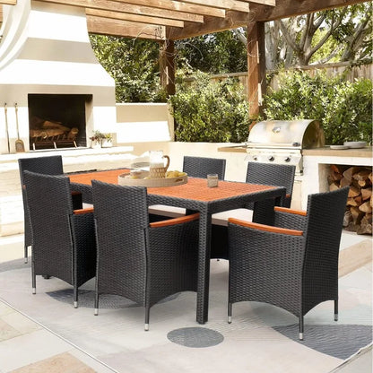 7 Piece Patio Dining Set with Soft Cushions
