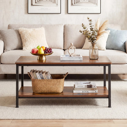 31IN Wood Coffee Table with Anti-Slip Feet