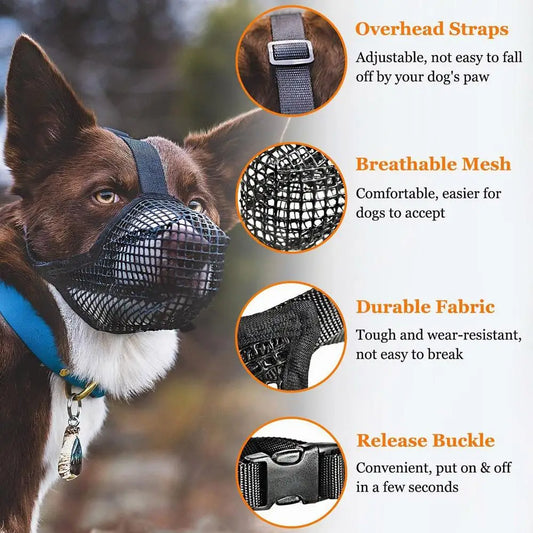 Pet Dog Muzzles Adjustable Breathable