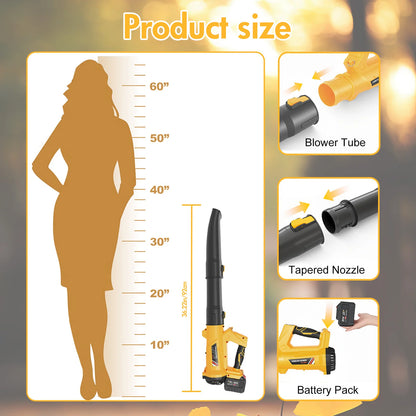 21V Cordless Leaf Blower with 6-Speed LCD Display