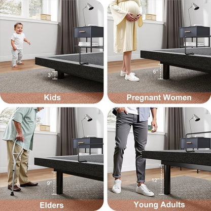 Queen Size Adjustable Bed Frame with Adjustable Legs