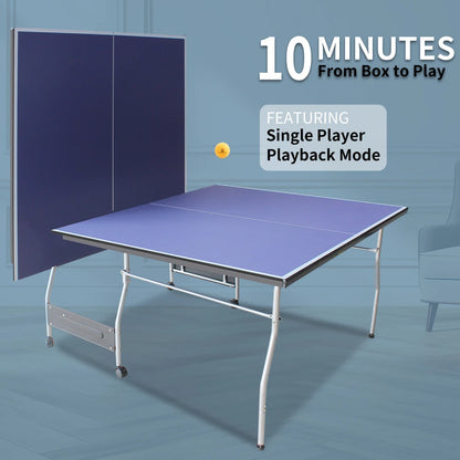 8ft Mid-Size Foldable & Portable Ping Pong Table Set