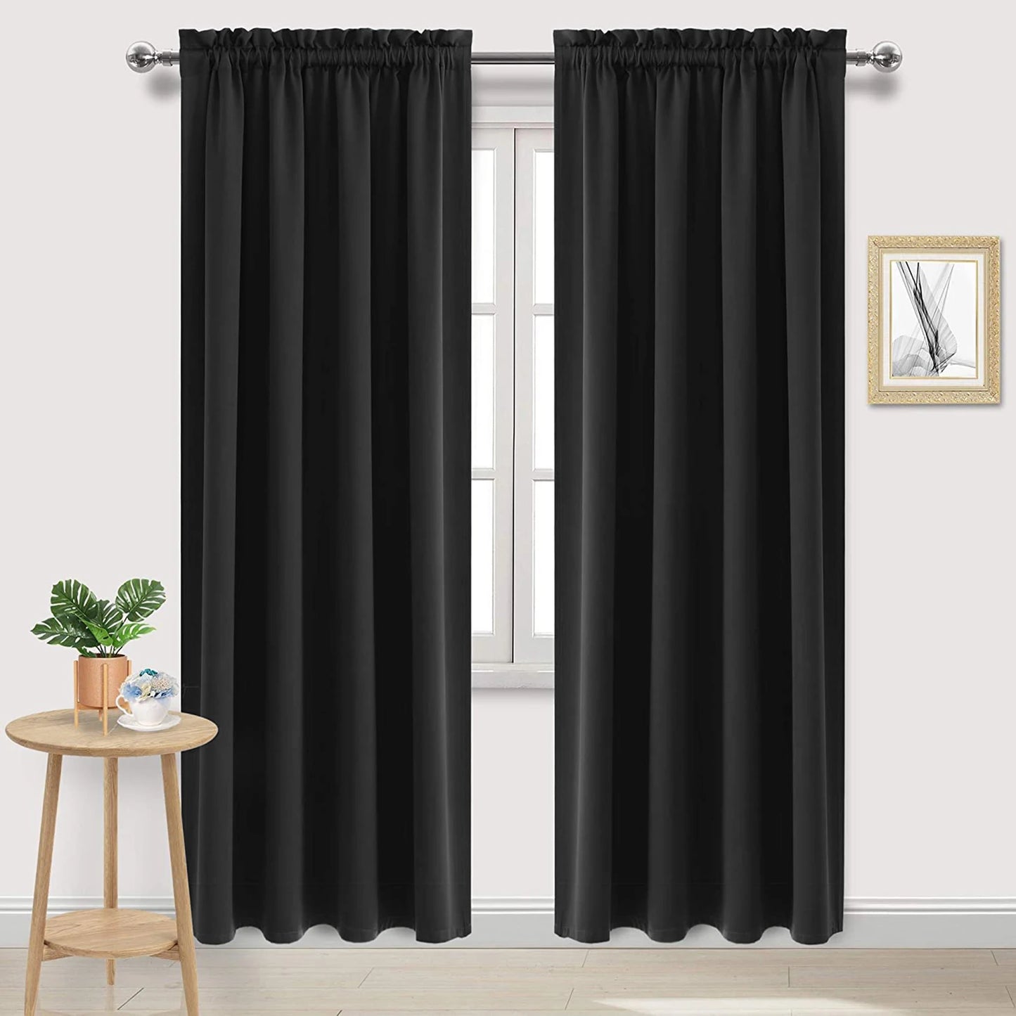 1 Panel Black Out Curtains Panels Drapes for Living Room Bedroom