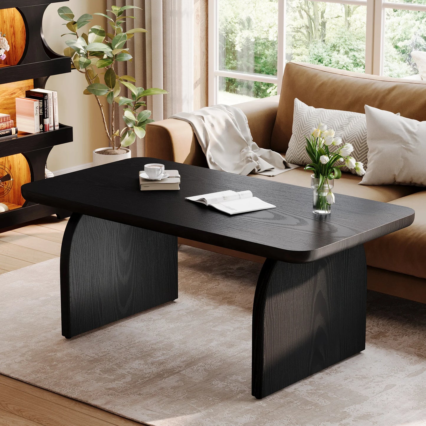 47.24-Inch Tribesigns Farmhouse Rectangular Coffee Table