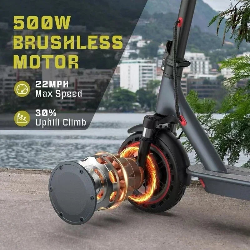 500W 22MPH Adult 10inch Electric Scooter Shock-absorbing