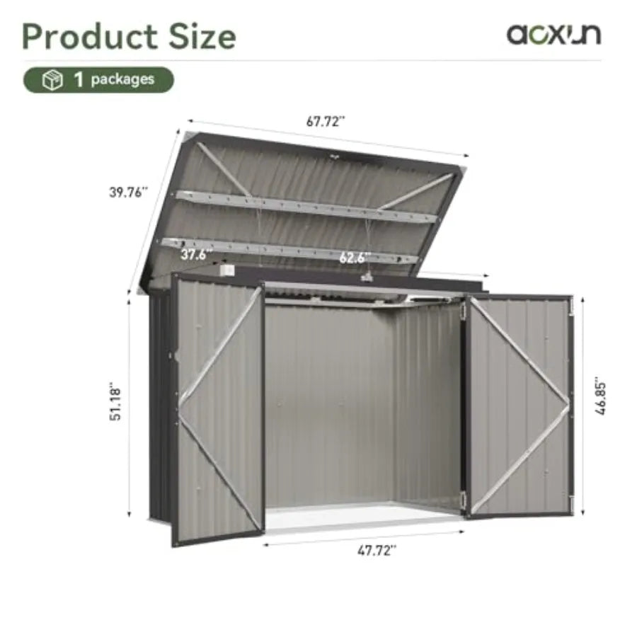 80 CU. FT Outdoor Storage Shed Organizer for trashcans