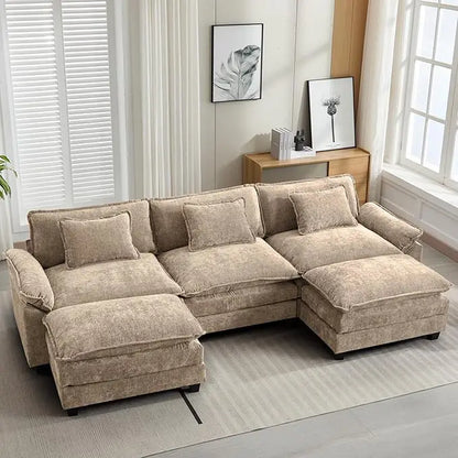 120" Modular Sectional Sofa, with Ottoman