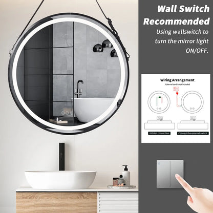 Bathroom Dimmable Fogless Mirror with Detachable Rope