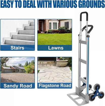 2in1 Heavy-Duty Hand Truck Dolly with Adjustable Handle