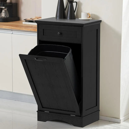 13 Gallons Tilt Out Trash Cabinet with Hideaway Drawer