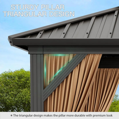 Durable Aluminum 10x10 Outdoor Gazebo with Permanent Roof