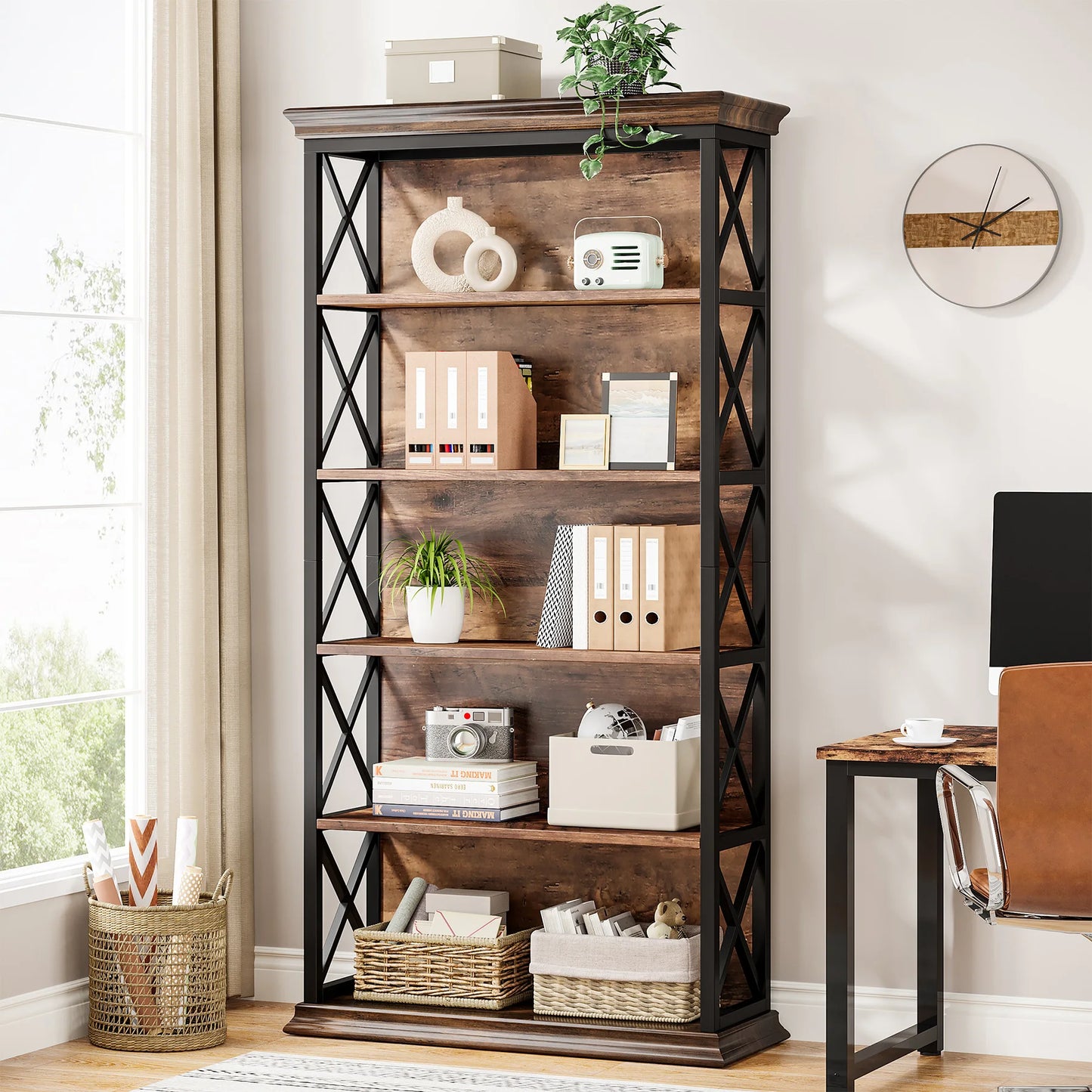 71 Inches Industrial Bookshelf