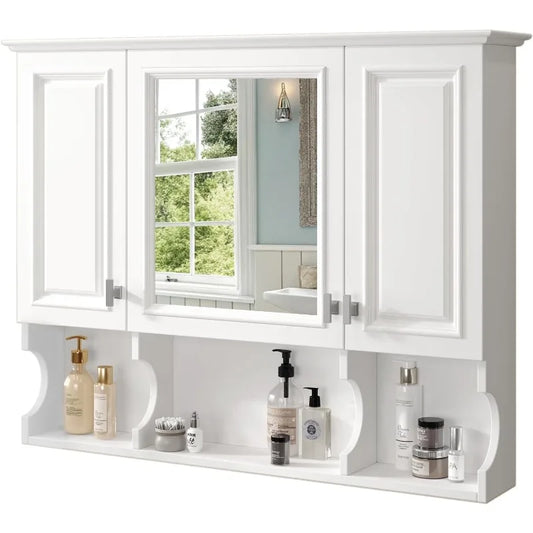 Medicine Cabinet with 3 Doors and Adjustable Shelfs