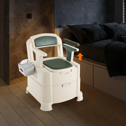 Bedside Commode Toilet with Sensor Night Light