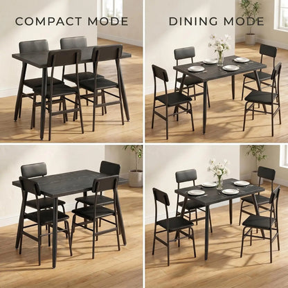 Modern Kitchen Table with Chairs 5-Piece Set