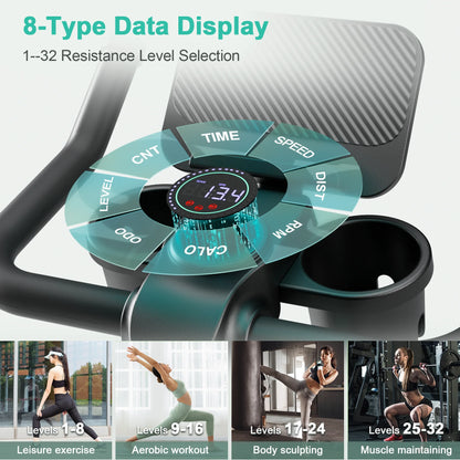 32-Level Magnetic Resistance Stationary Bikes for Home