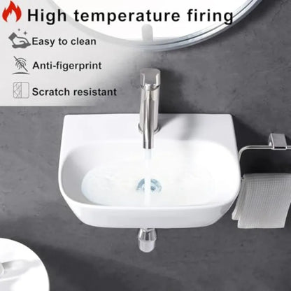 16"x11" Small Wall Mounted Bathroom Sink