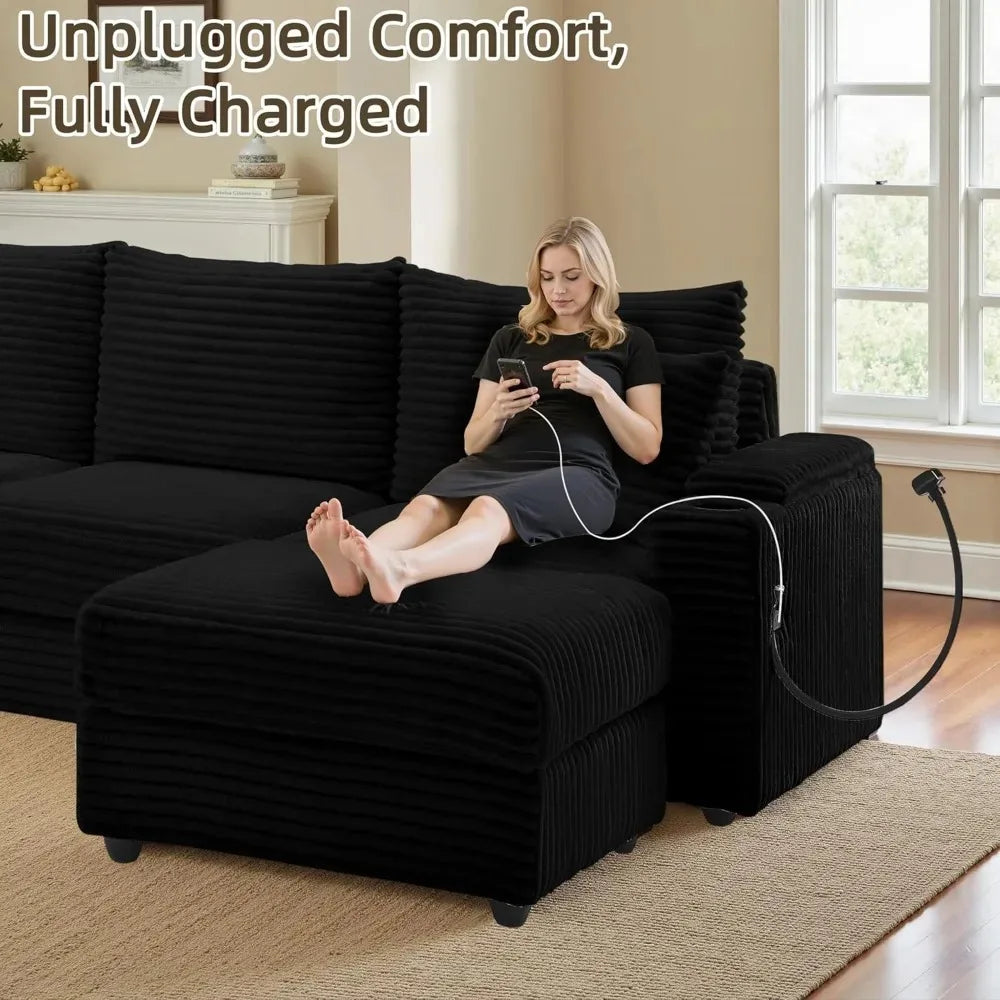 Cloud Sectional Sofa – 4-Seater Modular L-Shape Couch