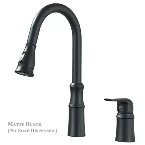 Matte Black Kitchen Sink Faucet with Pull Down Sprayer