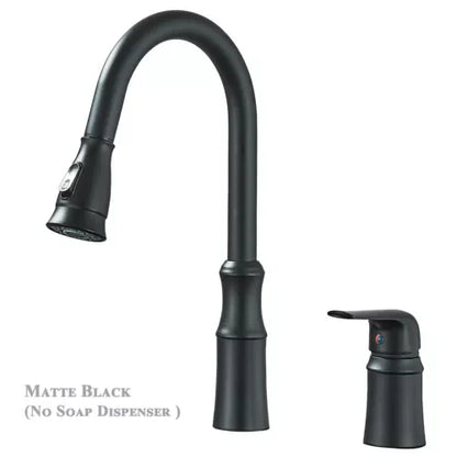Matte Black Kitchen Sink Faucet with Pull Down Sprayer