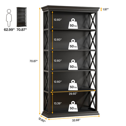 71 Inches Industrial Bookshelf