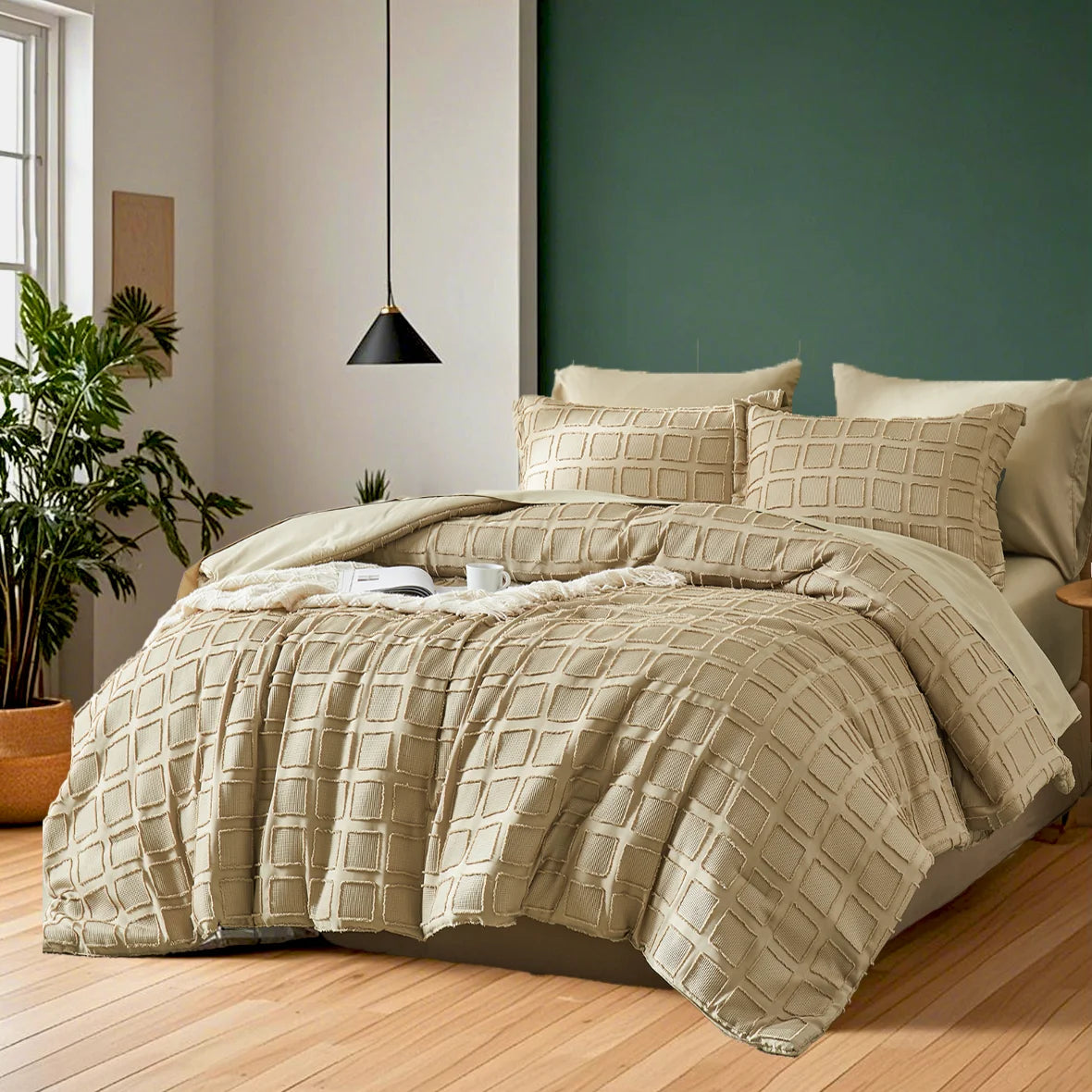 Solid color cut flower Queen size Comforter sets