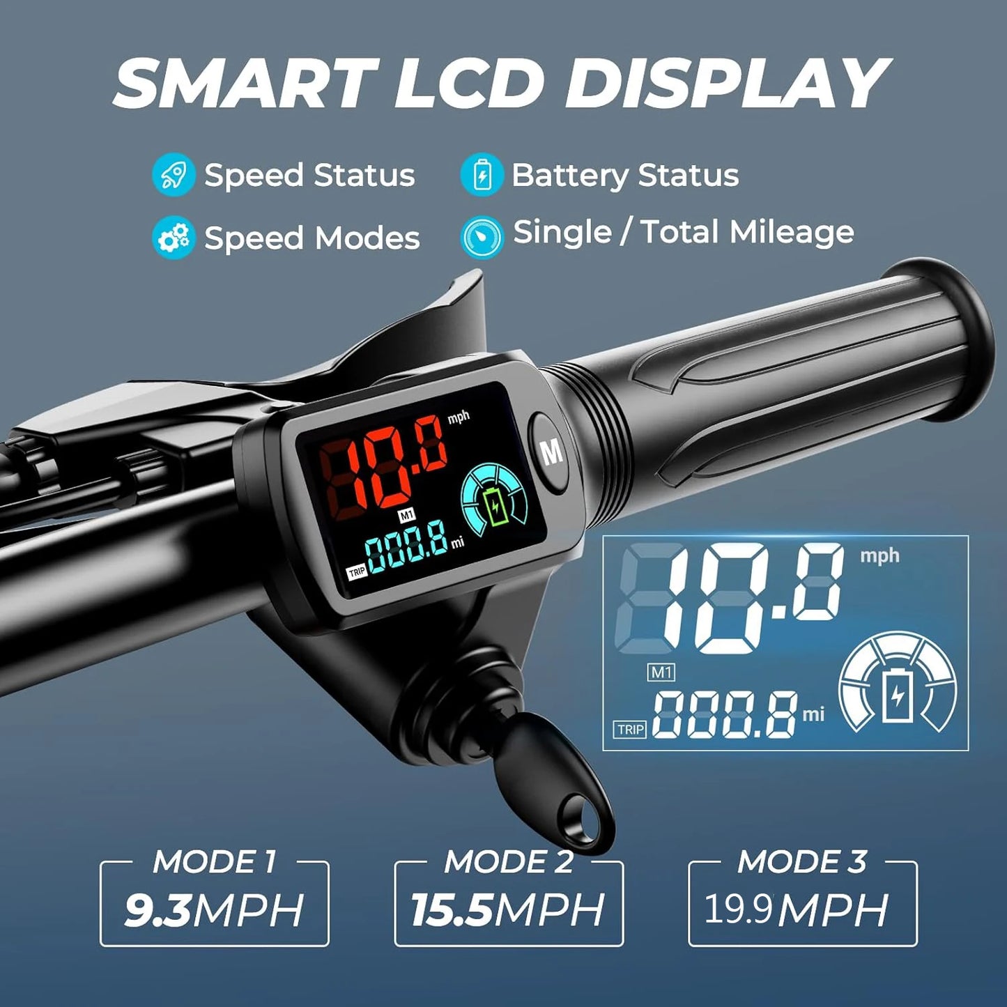 850W peak adult electric scooter with 14-inch tires