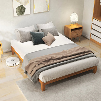 Solid Wood Bed Frame with Sturdy Slats