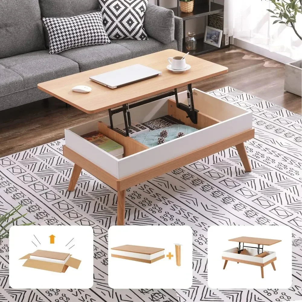 Lift Top Coffee Center Table with Hidden Storage