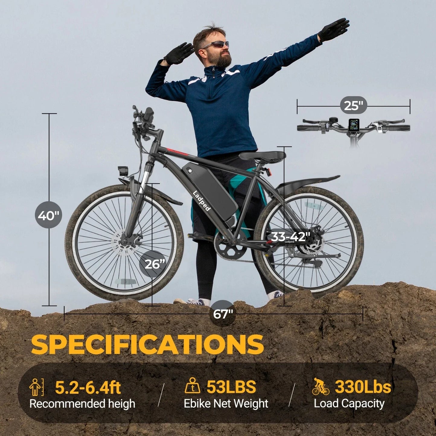 7 Speed Long Range Electric Mountain Bike