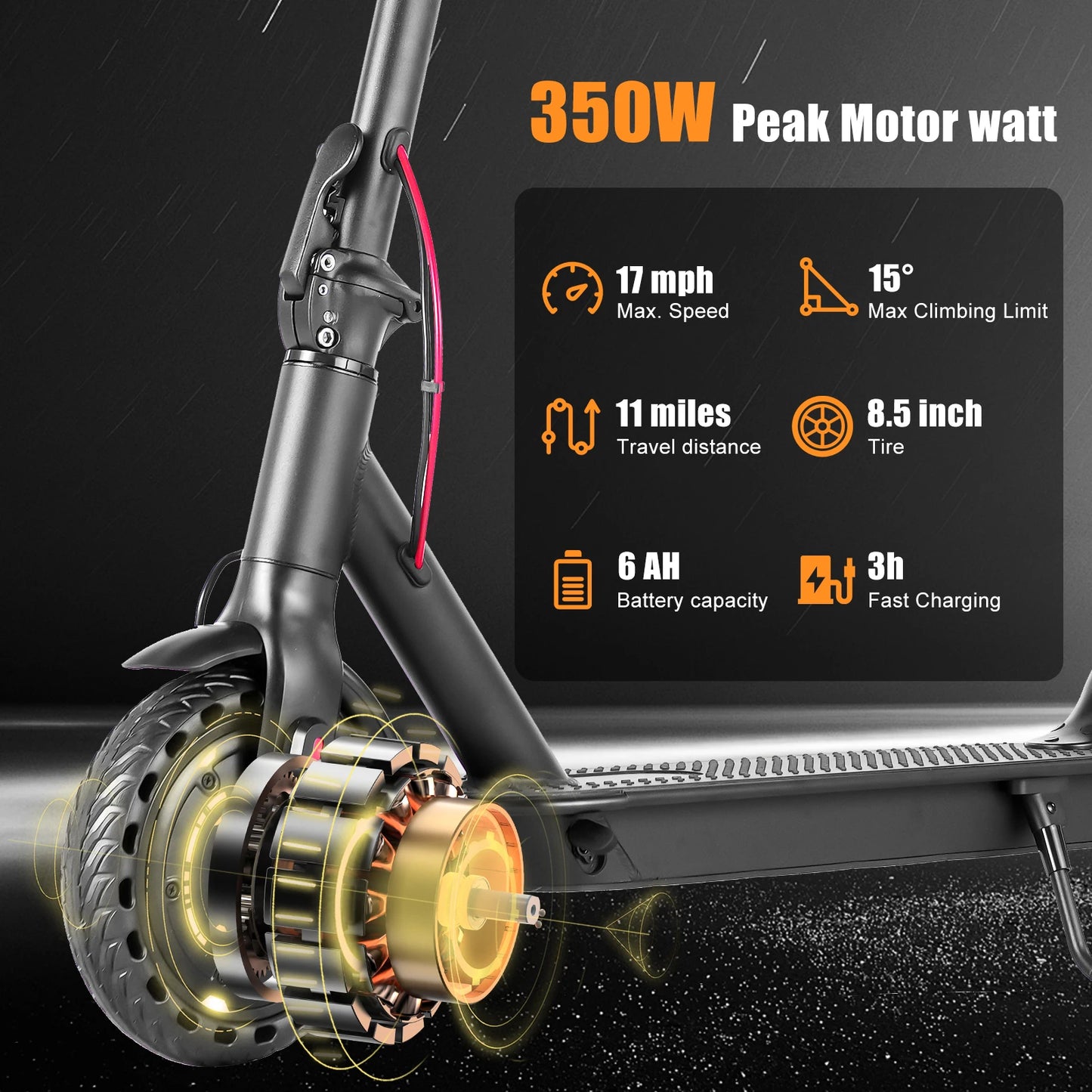 350W Folding Waterproof Commuting Electric Scooters