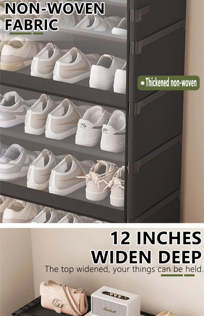 Multi-layer Shoe Cabinet Organizer with Clear Lid